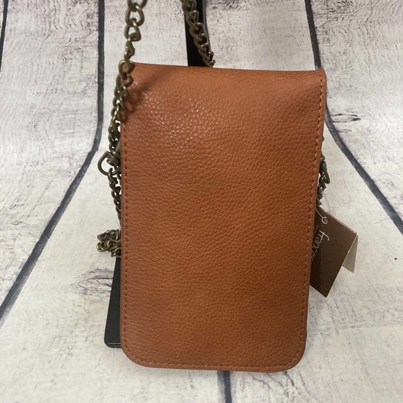 Francesca's Collection‎ Snap Flap Leather Cell Bag Brown Shoulder Bag New - Picture 4 of 13